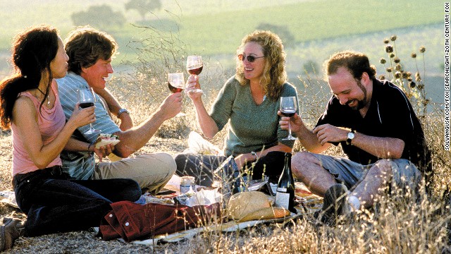 The "Sideways" gang picnicked off the roadside in Southern California's Santa Ynez Valley. If you'd rather sit at a table, the Hitching Post II in Buellton (where Miles met Maya in the movie) is legendary for its barbecued steaks. 