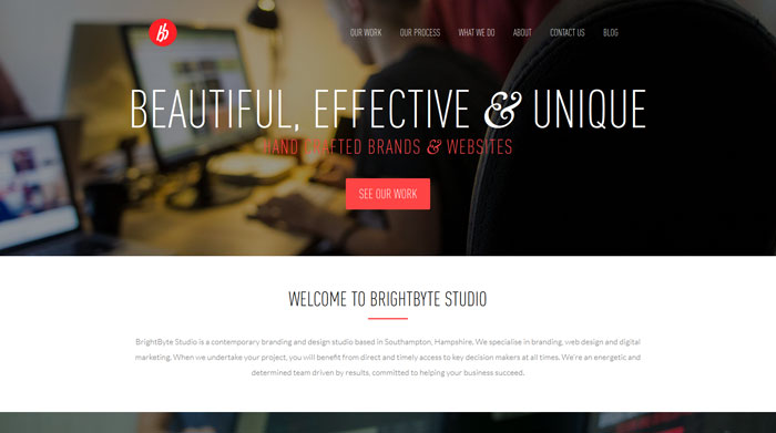brightbyte clean website design