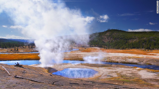 Yellowstone National Park's geysers are the result of subterranean plumbing constrictions and water heated by magma under the Earth's surface.