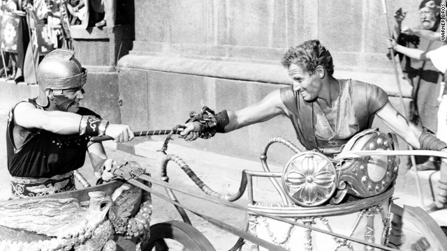 Biblical epics were all the rage in the 1950s, and none more so than William Wyler's "Ben-Hur." The movie won a then-record 11 Academy Awards, including best picture, director (Wyler) and actor (Charlton Heston, right). The chariot scene undoubtedly helped ensure "Ben-Hur's" No. 2 ranking on the American Film Institute's list of greatest epics. 