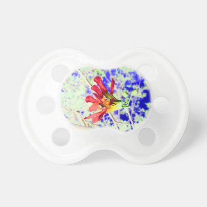 orchid flower red against blue invert pacifier