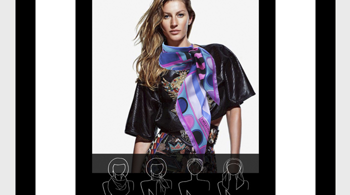 Примерить шарф Emilio Pucci теперь можно в приложении Scarfie