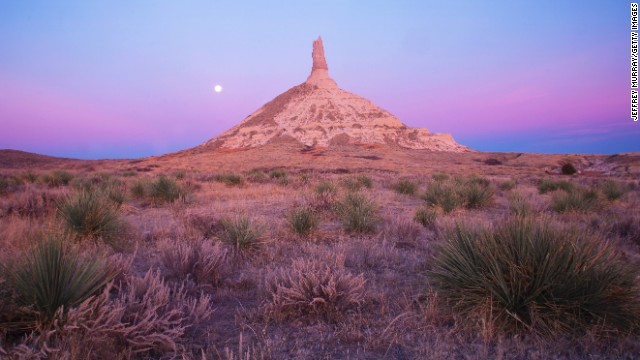 Pioneers heading west along the Mormon, Oregon and California trails would appreciate seeing the landmark known as Chimney Rock National Historic Site in Nebraska. It's the result of a volcanic eruption and millions of years of erosion. 