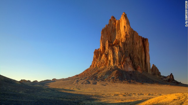 The Navajo Nation's Shiprock in New Mexico is the remnants of a volcano that erupted more than 30 million years ago. It's a sacred site to the Navajo people. 