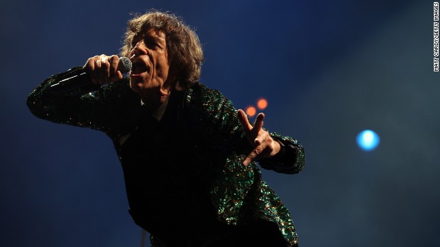 Mick Jagger takes center stage at the Glastonbury Festival in England on June 29, 2013. It was the Rolling Stones' first appearance at the event. Showing no signs of slowing down, Jagger thanked fans for following the band through the years.