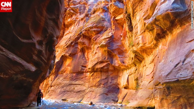 Some of the highlights of Utah's <a href='http://ift.tt/1gQ5cjo' target='_blank'>Zion National Park</a> include a 2,000-foot-deep canyon and hiking areas known as the "The Narrows" and "The Subway," which is not a hike for the faint of heart. "As you go deeper into the canyon, the gap between the walls becomes narrower and the rays of sunlight that peek through the canyon made for an amazing experience," <a href='http://ift.tt/1jdHkEG'>Marie Santos</a> said. 