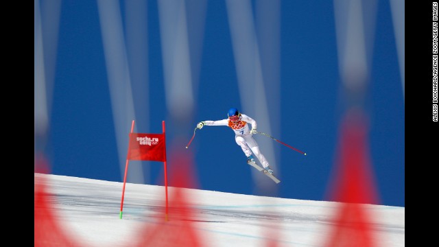 Laurenne Ross of the United States competes in the women's super-G on February 15. 