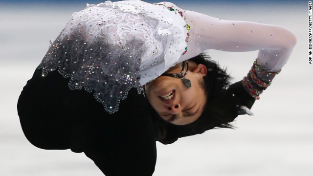 Japan's Yuzuru Hanyu performs in the men's individual figure skating event February 14.