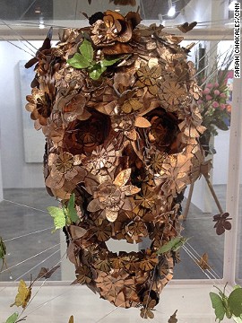 A bronze skull on display at the recent Affordable Art Hong Kong fair, where no piece of art could be priced at more than HK$100,000 (roughly $13,000).