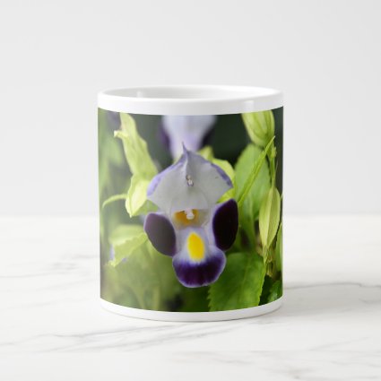 white and purple flower close up jumbo mugs