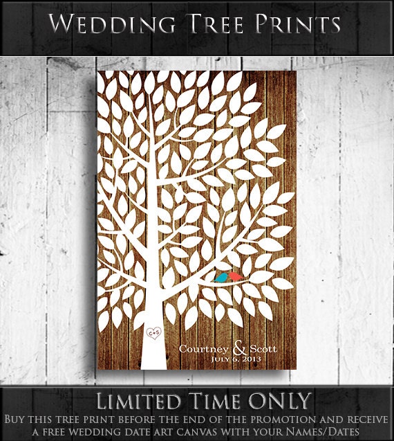 Guest Book Alternative - Wedding Guest Book Tree - Wedding Tree - Matte Print - 55-300 guest sign in - Wedding Guestbook Tree