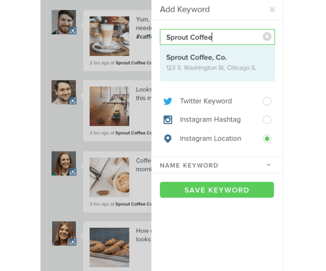 add keyword feature on sprout social