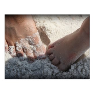 Big Foot Little Foot at the Beach Florida gulf Post Card