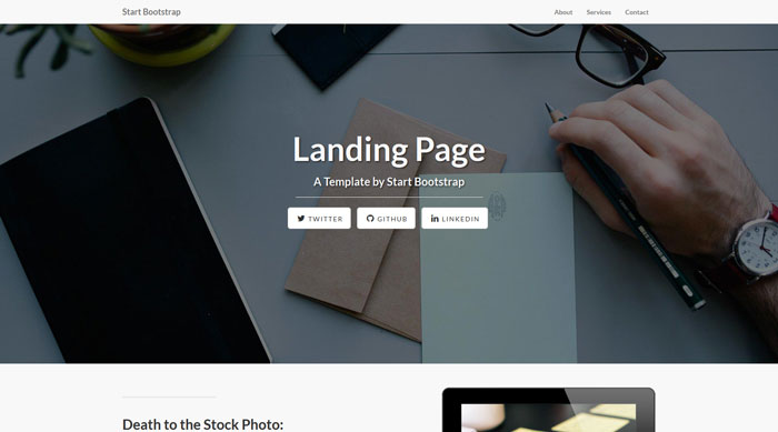 Landing Page Free Bootstrap 3 Template