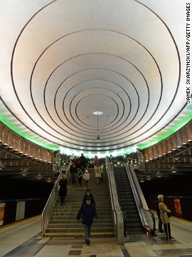 This 2005 underground stop named after U.S. President Woodrow Wilson won a metro design award -- possibly from visiting UFOs. 