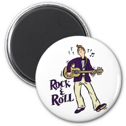 rock n roll guy playing guitar purple.png fridge magnets