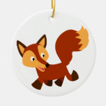 Cute Happy Cartoon Fox Ornament
