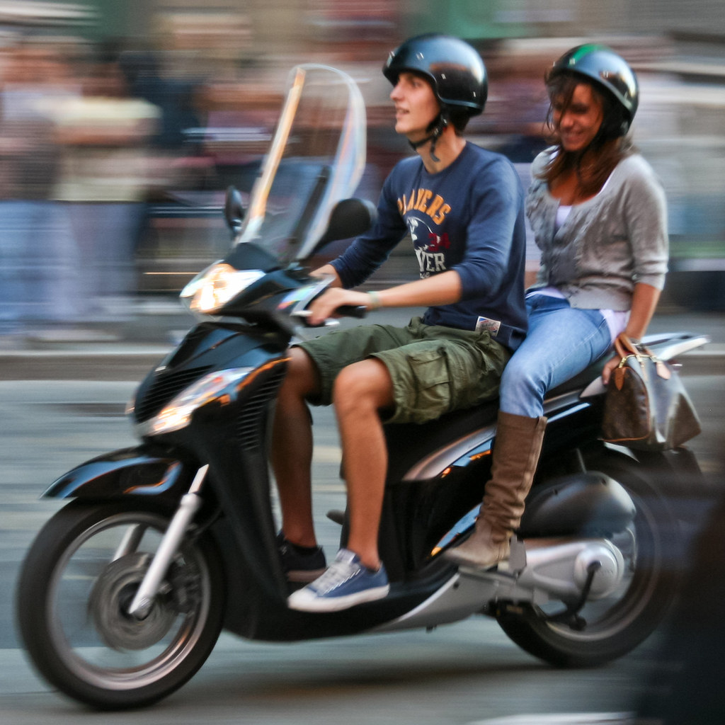 Couple Riding Scooter, Bologna
