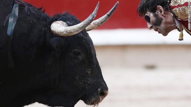Juan Jose Padilla fights a bull on Saturday, July 12.