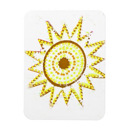 Yellow Sun in Lights Grunge Cutout Flexible Magnets