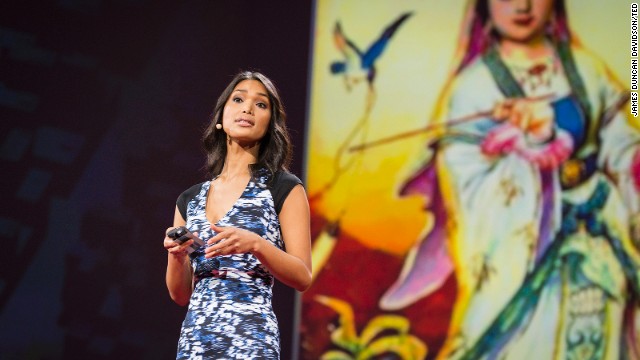 Model Geena Rocero speaks at the TED2014 conference in Vancouver, British Columbia, earlier this month.