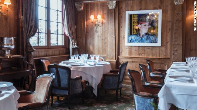 Vintage caviar served with vodka granita and borscht jelly is on the menu at Les Airelles in the French Alps. Signature diners: Moscow millionaires.