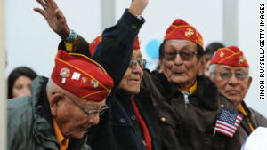  A group of Navajo code talkers attends the 2011 Citi Military Appreciation Day event to honor U.S. veterans and current service members at Citi Pond in Bryant Park on November 11, 2011, in New York City. Few of the code talkers are still alive, 67 years after WWII ended.