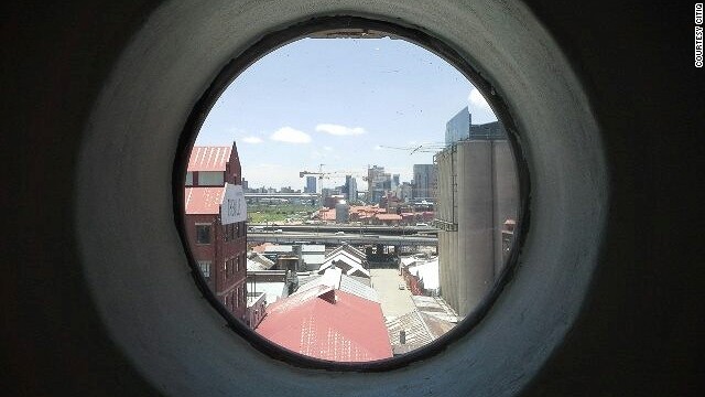 The view from inside the Mill Junction building which lies close to the central Johannesburg business district.