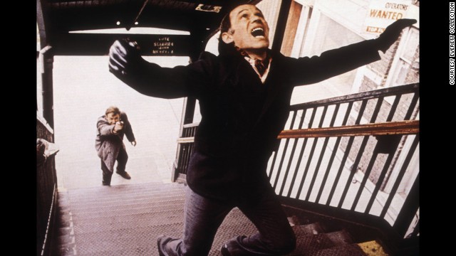 Gene Hackman as Detective "Popeye" Doyle goes after hit man Marcel Bozzuffi in William Friedkin's "The French Connection." This best picture winner about New York cops trying to stop a huge heroin shipment from France features one of the movies' most memorable chase scenes.