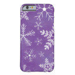 Purple and White Snowflake Pattern iPhone 6 Case
