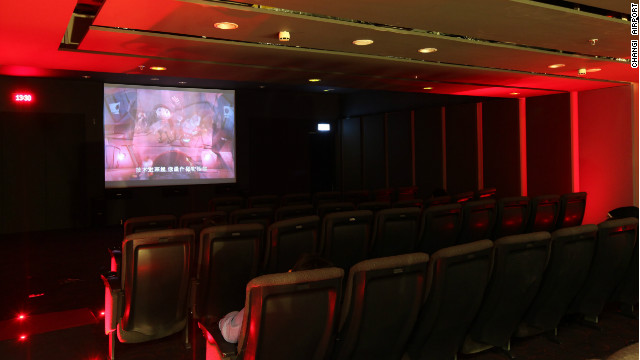 The Southeast Asian hub has a longstanding reputation for its passenger service and entertainment facilities, such as this complimentary movie theater that streams films 24 hours a day. 