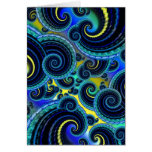 Blue and Yellow Retro Pattern Greeting Card