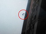 These shocking pictures capture the moment two firefighters plunged 13 storeys to their deaths in Shanghai