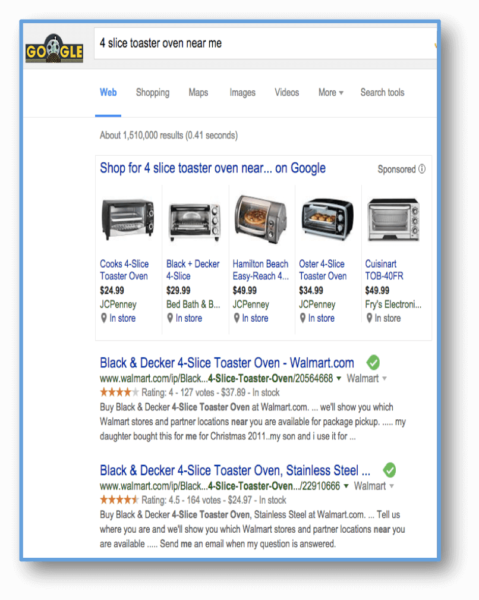 Search for "4 slice toaster oven near me"