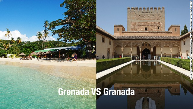 Who wouldn't want to go to Grenada in the Caribbean? Those trying to get to Granada, Spain.