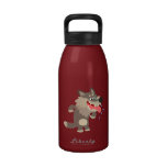 Cute Famished Cartoon Wolf 16oz Water Bottle Water Bottles