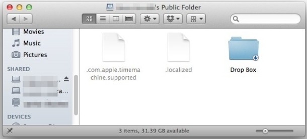 A Mac users public shared folder