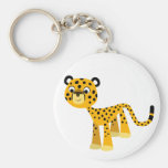 Cute Happy Cartoon Cheetah Keychain