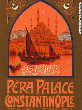 In order to give travelers the same level of comfort as on board, the Orient Express operator Compagnie Internationale des Wagons-Lits opened hotels in many cities along the train's route. The poster above is for the Pera Palace in Istanbul, which opened doors in 1895. 