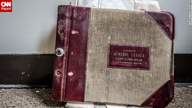 A ledger left behind at an asylum in Green Bay, Wisconsin, documents business transactions from the 1950s and '60s. Fager visited during the building's demolition last year. "The building was relatively barren and did not have much to photograph throughout. This is one of those discoveries that makes you question, 'How and why is this important record still here?' "