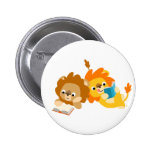 Cute Cartoon Lion Readers Button Badge