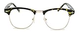 50er Jahre Retro Nerd Brille Halbrahmen Hornbrille Clubmaster Stil Rockabilly Streberbrille