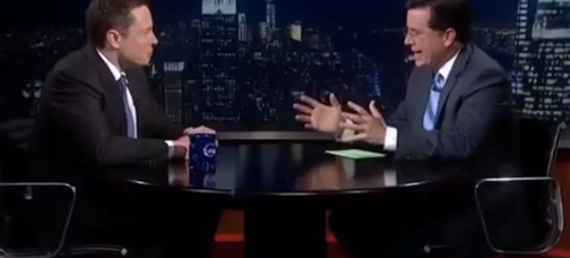 Here's Colbert's Complete Elon Musk Interview From Last Night