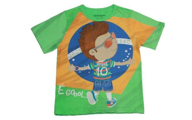 Camiseta para torcer pelo Brasil. Da Alphabeto