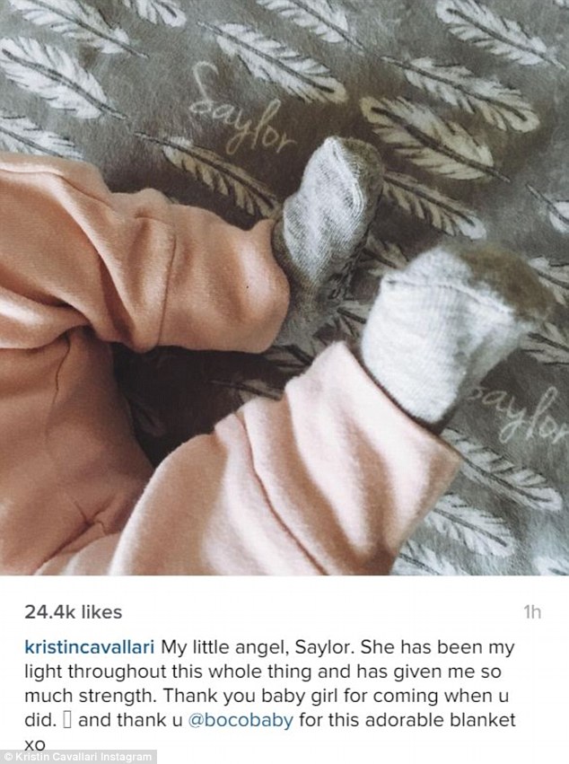 'My little angel': Kristin took to Instagram to share a sweet message about her daughter Saylor