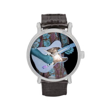 guitar player painting blue neat abstract musician wrist watches