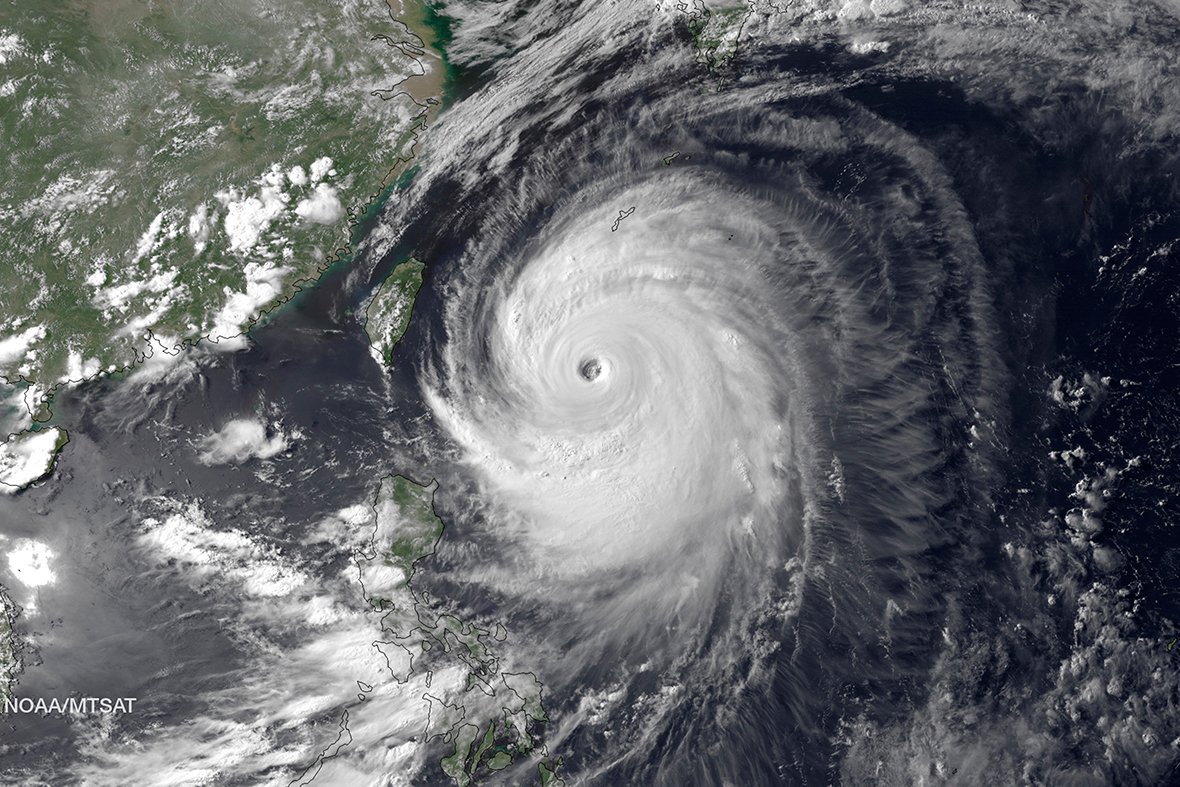 Super Typhoon Neoguri approaches Japan on its northward journey, as seen in an image taken by MTSAT-2 satellite. The powerful typhoon forced Japanese authorities to cancel flights and urge more than 550,000 people were advised to evacuate their homes, though most remained put