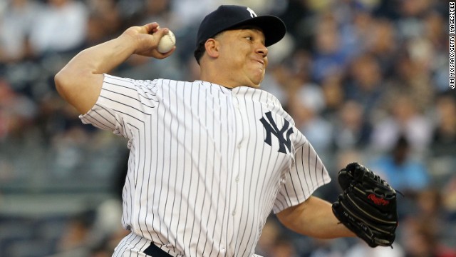 In May 2011, stem cell therapy in sports medicine was spotlighted after New York Yankee pitcher Bartolo Colon was revealed to have had fat and bone marrow stem cells injected into his injured elbow and shoulder while in the Dominican Republic. Above, Colon pitches against the Boston Red Sox on in May 2011.
