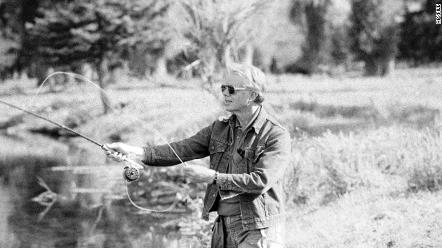 President Jimmy Carter and his wife, Rosalynn, began fly-fishing in Georgia in the early 1970s. Here the 39th president fishes in Wyoming in 1978.