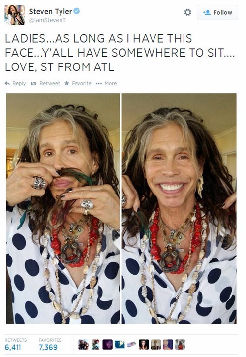 Steven Tyler, Old Enough to be Everyone's Dad Forever, Determined to Skeeve Out Young People on Twitter